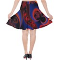 Fractal Abstract Pattern Circles Velvet High Waist Skirt View2