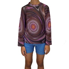 Fractal Waves Pattern Design Kids  Long Sleeve Swimwear by Pakrebo