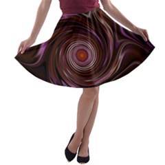 Fractal Waves Pattern Design A-line Skater Skirt by Pakrebo