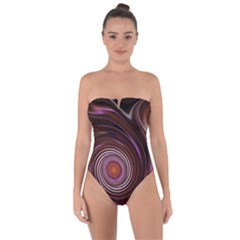 Fractal Waves Pattern Design Tie Back One Piece Swimsuit by Pakrebo