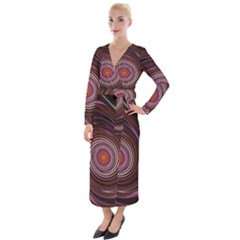 Fractal Waves Pattern Design Velvet Maxi Wrap Dress by Pakrebo