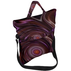 Fractal Waves Pattern Design Fold Over Handle Tote Bag by Pakrebo