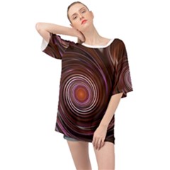 Fractal Waves Pattern Design Oversized Chiffon Top