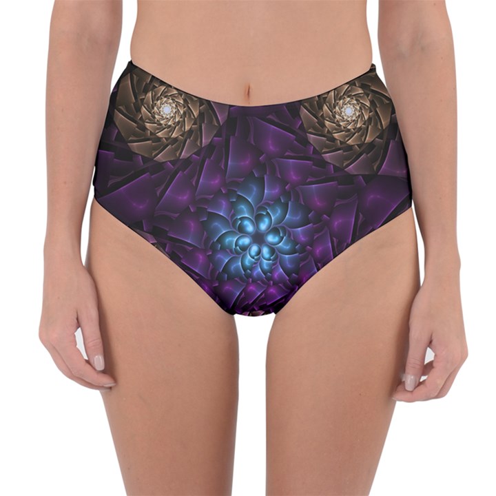 Geometry Fractal Colorful Geometric Reversible High-Waist Bikini Bottoms