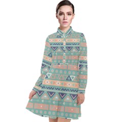 Tribal Long Sleeve Chiffon Shirt Dress by Sobalvarro