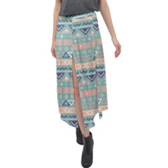 Tribal Velour Split Maxi Skirt