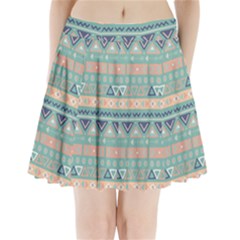 Tribal Pleated Mini Skirt