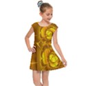 Fractal Yellow Flower Floral Kids  Cap Sleeve Dress View1