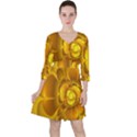 Fractal Yellow Flower Floral Ruffle Dress View1