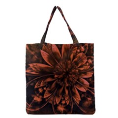 Fractal Painting Flower Texture Grocery Tote Bag by Pakrebo