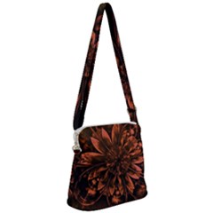 Fractal Painting Flower Texture Zipper Messenger Bag by Pakrebo