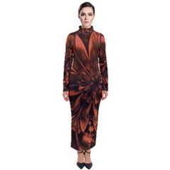 Fractal Painting Flower Texture Turtleneck Maxi Dress by Pakrebo