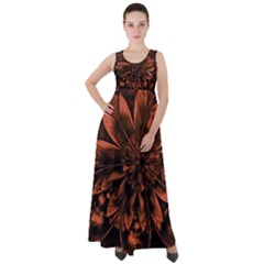 Fractal Painting Flower Texture Empire Waist Velour Maxi Dress by Pakrebo