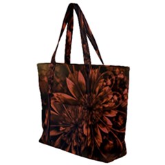 Fractal Painting Flower Texture Zip Up Canvas Bag