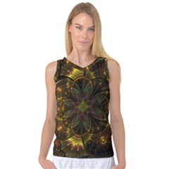 Fractal Flower Fall Gold Colorful Women s Basketball Tank Top by Pakrebo