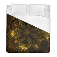 Fractal Flower Fall Gold Colorful Duvet Cover (full/ Double Size) by Pakrebo