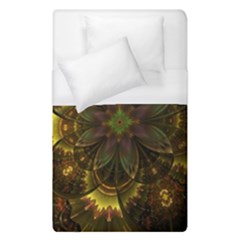 Fractal Flower Fall Gold Colorful Duvet Cover (single Size) by Pakrebo