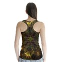 Fractal Flower Fall Gold Colorful Racer Back Sports Top View2