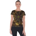 Fractal Flower Fall Gold Colorful Short Sleeve Sports Top  View1