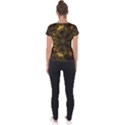 Fractal Flower Fall Gold Colorful Short Sleeve Sports Top  View2