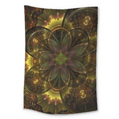 Fractal Flower Fall Gold Colorful Large Tapestry