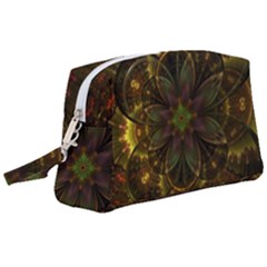 Fractal Flower Fall Gold Colorful Wristlet Pouch Bag (large)