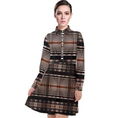 Fractal Fractal Art Design Geometry Long Sleeve Chiffon Shirt Dress