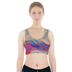 Multi Color Liquid Background Sports Bra With Pocket by Pakrebo