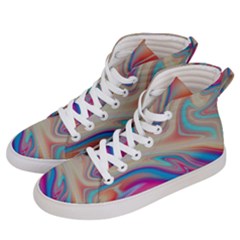 Multi Color Liquid Background Women s Hi-top Skate Sneakers by Pakrebo