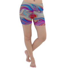 Multi Color Liquid Background Lightweight Velour Yoga Shorts