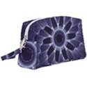 Fractal Feathers Blue Purple Wristlet Pouch Bag (Large) View1