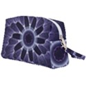 Fractal Feathers Blue Purple Wristlet Pouch Bag (Large) View2