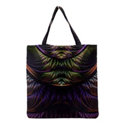 Fractal Colorful Pattern Fantasy Grocery Tote Bag by Pakrebo