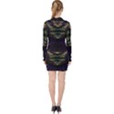 Fractal Colorful Pattern Fantasy V-neck Bodycon Long Sleeve Dress View2