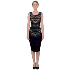 Fractal Colorful Pattern Fantasy Sleeveless Pencil Dress by Pakrebo