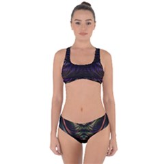 Fractal Colorful Pattern Fantasy Criss Cross Bikini Set