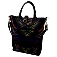 Fractal Colorful Pattern Fantasy Buckle Top Tote Bag by Pakrebo