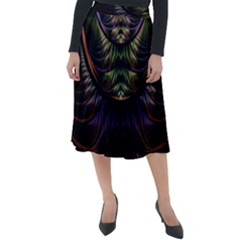 Fractal Colorful Pattern Fantasy Classic Velour Midi Skirt  by Pakrebo