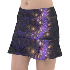 Fractal Purple Abstract Detail Tennis Skirt by Pakrebo