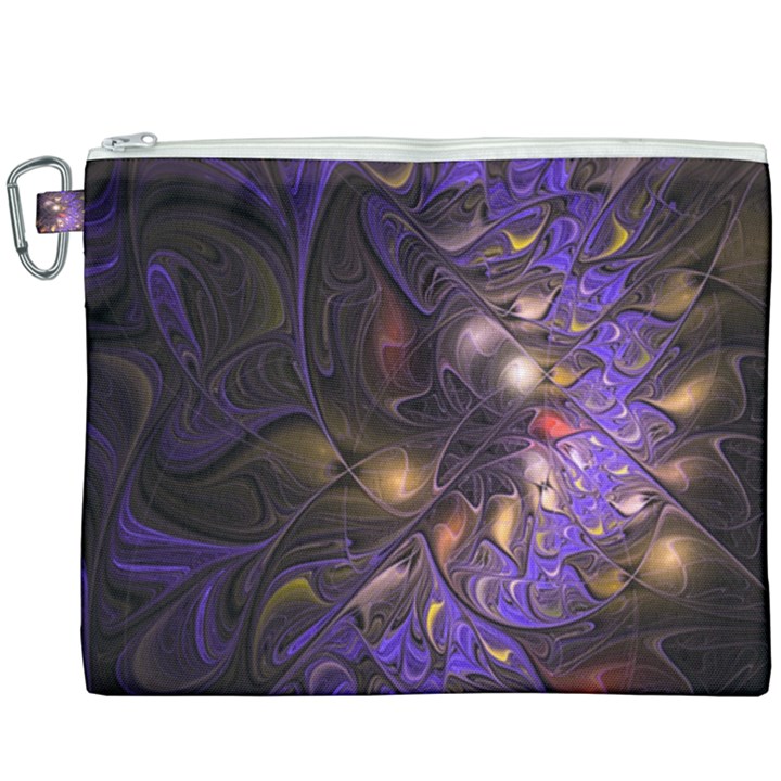 Fractal Purple Abstract Detail Canvas Cosmetic Bag (XXXL)