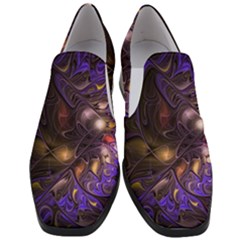 Fractal Purple Abstract Detail Women Slip On Heel Loafers by Pakrebo