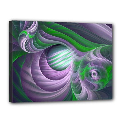 Purple Green Fractal Texture Canvas 16  X 12  (stretched) by Pakrebo