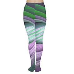 Purple Green Fractal Texture Tights by Pakrebo