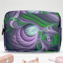 Purple Green Fractal Texture Make Up Pouch (medium) by Pakrebo