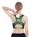 Fractal Green Gold Glowing Sports Bra With Pocket View2