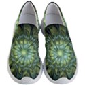 Fractal Green Gold Glowing Women s Lightweight Slip Ons View1