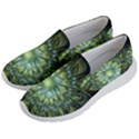 Fractal Green Gold Glowing Women s Lightweight Slip Ons View2