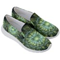 Fractal Green Gold Glowing Women s Lightweight Slip Ons View3