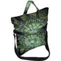 Fractal Green Gold Glowing Fold Over Handle Tote Bag View1