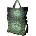 Fractal Green Gold Glowing Fold Over Handle Tote Bag View2